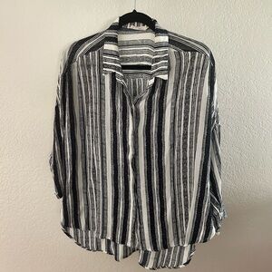 Lush Black and White Striped Shirt